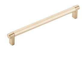 84056.recus4.knus4 Emtek 8 Inch Centers Knurled Bar Stem Knob Qty 6 Satin Brass New