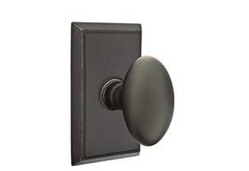 8521eus10b Emtek Full Dummy Set Rectangular Rosette Egg Knob Oil Rubbed Bronze