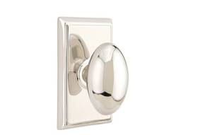 8521eus14 Emtek Dummy Set Rectangular Rosette Egg Knob Polished Nickel