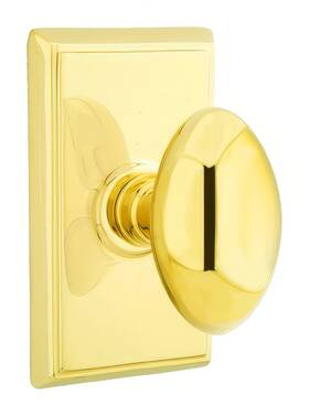 Emtek 8521eus3nl Dummy Rectangular Rosette Egg Knob Unlacquered Brass
