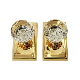 8521gtus3nl Emtek Georgetown Rosette Dummy Crystal Knob - Unlacquered Brass Read
