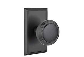 8521nwus19 Emtek Full Dummy Set Rectangular Rosette Norwich Knob Flat Black Us19