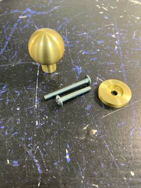 86152us4 Emtek 1-1/8 Inch Round Cabinet Knob - Satin Brass