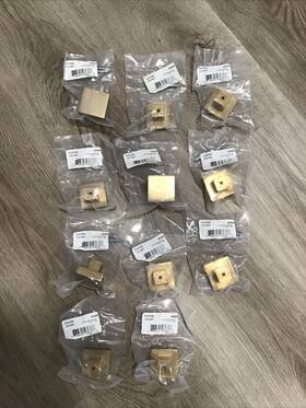 86703as4 Emtek 86703us4 New 11 Assa Abloy 1 5/8 Inch Hunter Knobs Cabinet Square Gold Brass