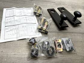 8981us10b Emtek Double Keyed Quincy Sideplate 5-1/2 Inch Turino Lever Lefthand