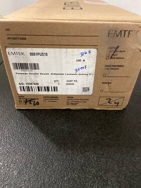 8981us19 Emtek Quincy Sideplate Brass Double Cylinder Entry Flat Black
