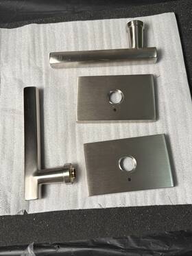 C510frlus15 Emtek Scratches Passage Door Lever Set - Satin Nickel