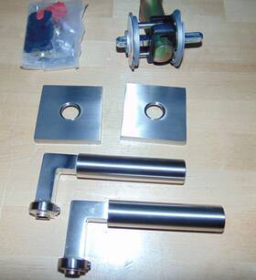 C5110us15.lsus15.knus15 Emtek L-square Passage Door Lever Set With Square Rose And Concealed Screw