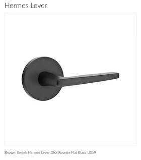 C5209herus19 Emtek Hermes Privacy Lever Concealed Disk Rosette Flat Black New
