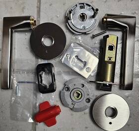 C5209hlous15 Emtek Helios Privacy Door Lever Set - Satin Nickel For Parts