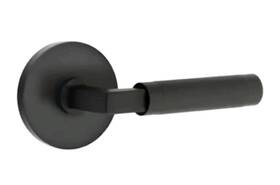 C5209us19.lsus19.knus19 Emtek Knurled L-square Privacy Door Lever Set In Flat Black C5209us19.lsus19 New