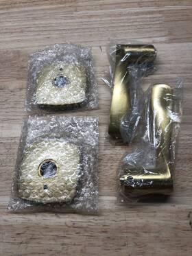 C520trtus4 Emtek Triton Brass Privacy Door Leverset - Satin With Cf Mechan