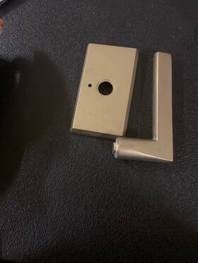 C720lrtwb Emtek Lariat Privacy Door Lever Set Tumbled White Bronze #3 Rosette