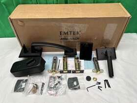 Emp0104lhus19 Emtek Motorized Touchscreen Keypad Entry Set Knurled Door Le Black