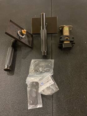 5212us10b.taus10b.knus10b.lh Emtek Products Inc Select Privacy Lh Modern Rosette T-bar Stem Knurled Handle Bronze