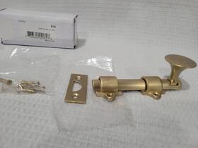 8516us4 Emtek Products Inc Dutch Door Security Bolt Surface Mount Satin Brass 4 Inch