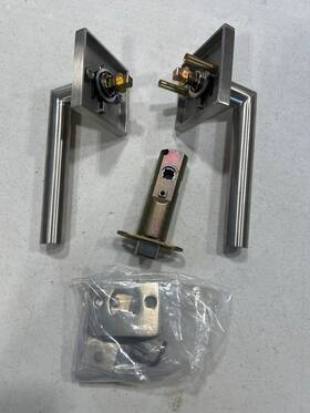 S20003sttlhss Emtek Products Inc Left-handed Stuttgart Lever Square Rosette 9 Levers 2 Ros