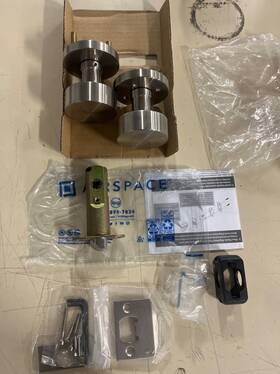 S20002rnkss Emtek Round Knob Rose Scratches See Pic For Pieces Included