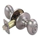Entry Backset Door Knob Latch 2-way Adjustable Egg Nickel Satin Finish