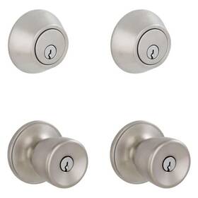 Essentials By Schlage 043156098880 Brill Satin Stainless Steel Single Cylinder Deadbolt