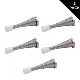 Everbilt 445024535573 5-pack Satin Nickel Spring Door Stop