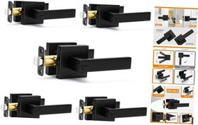 Sop-1181us Ewfen 5 Pack Matte Black Door Handles Privacy Levers Keyless Interior
