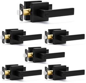 Sop-1182us Ewfen 6 Pack Matte Black Door Handles Privacy Levers Keyless Interior