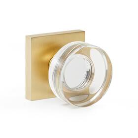 Explore Hardware 628693630115 Florence Privacy Door Knob Solid Metal With Clear Crystal Acrylic Satin Go