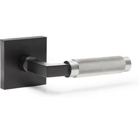 Ahi63051 Explore Hardware Eh Matte Black And Satin Silver Lever Hallway Closet Door Handle New York Model