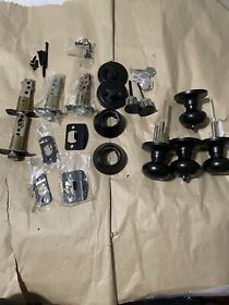 Exterior Door Knob With Lock And Deadbolt Matte Black 2 Knobs 1