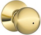 F40 Orb 605 Schlage Bright Brass Bed Bath Door Knob 7437357539588