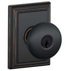 F51a-ply-add Schlage Keyed Entry Plymouth Door Knobset With Decorative Addison