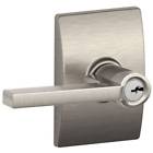 F80-lat-cen Schlage Latitude Single Cylinder Keyed Entry Storeroom Door Lever Se