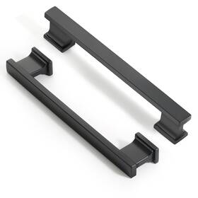 6496-128-bk-10 Faberhom Matte Black Cabinet Handles 10 Pack 5 Inch 128mm Hole Centers Kitchen And Bath