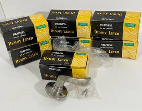 Lyep04 Faultless Lot Of 7 Satin Nickel Left-hand Dummy Door Levers Nos