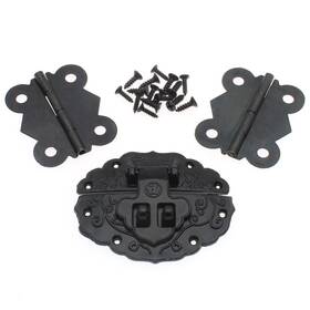 F-hasp-hinge-ty-bl12 Fdxgyh 1 Pack Retro Style Engraved Decorative Hasp Latch Antique Hinge Kit Wi