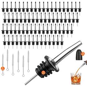 B0f26wp6mw Femilkt 72 Pack Liquor Pour Spout With Dust Caps Stainless Steel Pourers Spouts