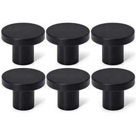 Firsorca 688209865653 6 Pack Matte Black Cabinet And Drawer Knobs Round Pulls For Dressers Closets