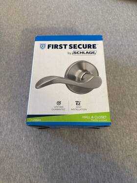 P10pre630 First Secure By Schlage Presley Hall And Closet Door Lever Satin Stainless Steel