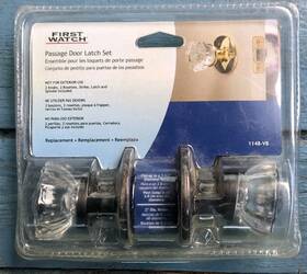 0195367 First Watch New Glass Door Knobs And Latch Set Bronze Crystal Interior Passage