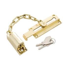 First Watch Security 445035291208 Polished Brass Keyed Chain Door Guard