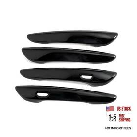 Fitfoyo 653998885571 4pcs Glossy Black Exterior Door Handle Strip Cover Trims Decor Accessories For