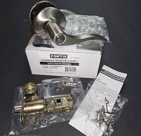 Mhl0425g Fortis 823420623020 Albemarle Reversible Entry Door Handle Satin Nickel Keyed Us15 -