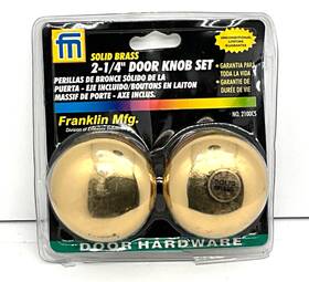 2100cs Franklin 020134111007 Mfg. Solid Brass Round Door Knobs With Spindle And Set Screws