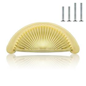 24027-64-bg-4 Furfitt 4 Pack Brushed Gold Bin Cup Drawer Pulls 2.5 Inch 64mm Hole Center Zinc Allo