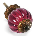 K169ff Furniture Drawer Hardware Glass Pink Pulls Cabinet Kitchen Knobs 2 Berry