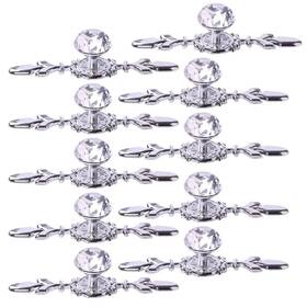 Fs0028-cs10 Fvstar 10pcs Crystal Cabinet Knobs Glass Pulls Handles With Plate Diamond