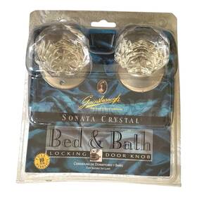Gainsborough 037425004429 Genuine Sonata Crystal Satin Nickel Bed Bath Door Knob Locking New