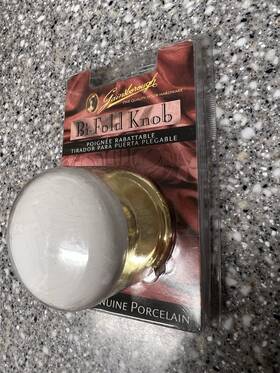 80384 Gainsborough Rare White And Gold Genuine Porcelain Bi-fold Knob Free Ship