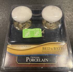 87067 Gainsborough Genuine Porcelain Door Knob Set Locking Bed And Bath